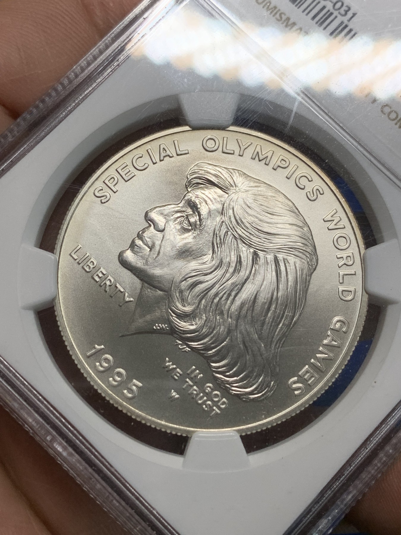 《竞宝斋》第242场-周日，周一 新年开场 (全场包邮) NGC MS69 美国1995年W版特奥会1美元大银币