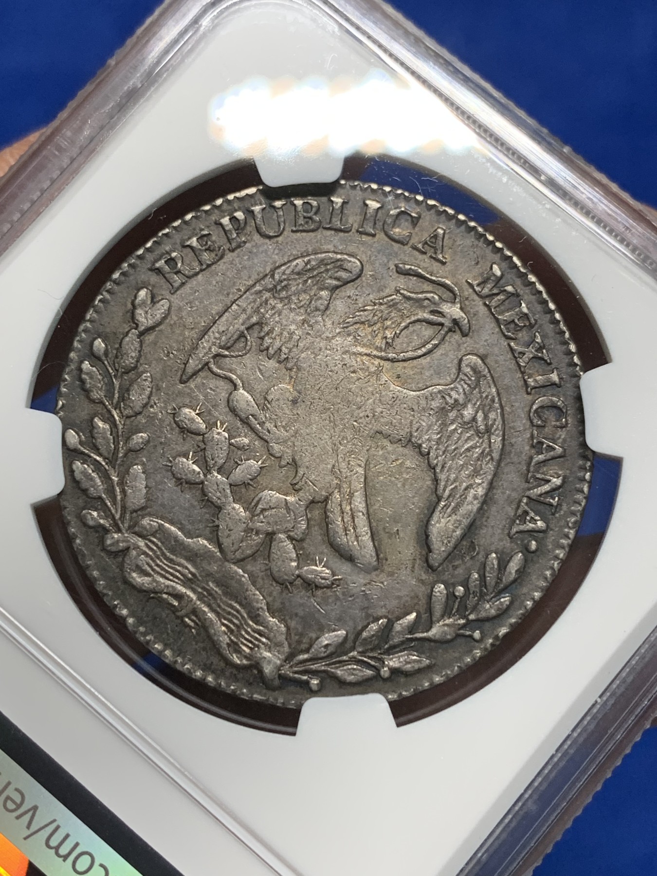 《竞宝斋》第242场-周日，周一 新年开场 (全场包邮) NGC-XFD 墨西哥早期鹰洋1860年 ZS VL 8R 带包浆品相好