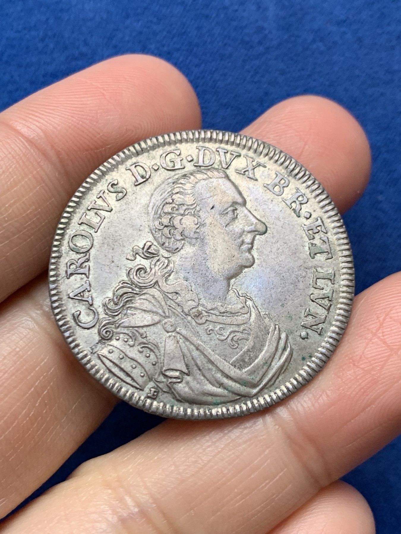 《竞宝斋》第242场-周日，周一 新年开场 (全场包邮) 德国布伦瑞克（不伦瑞克）2/3小马泰勒银币，飞马泰勒设计精美，包浆醇厚，AU有分状态。