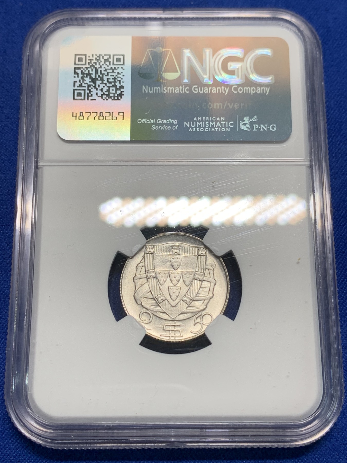 《竞宝斋》第242场-周日，周一 新年开场 (全场包邮) NGC MS66 葡萄牙1947年帆船2.5埃斯库多银币 少见年份