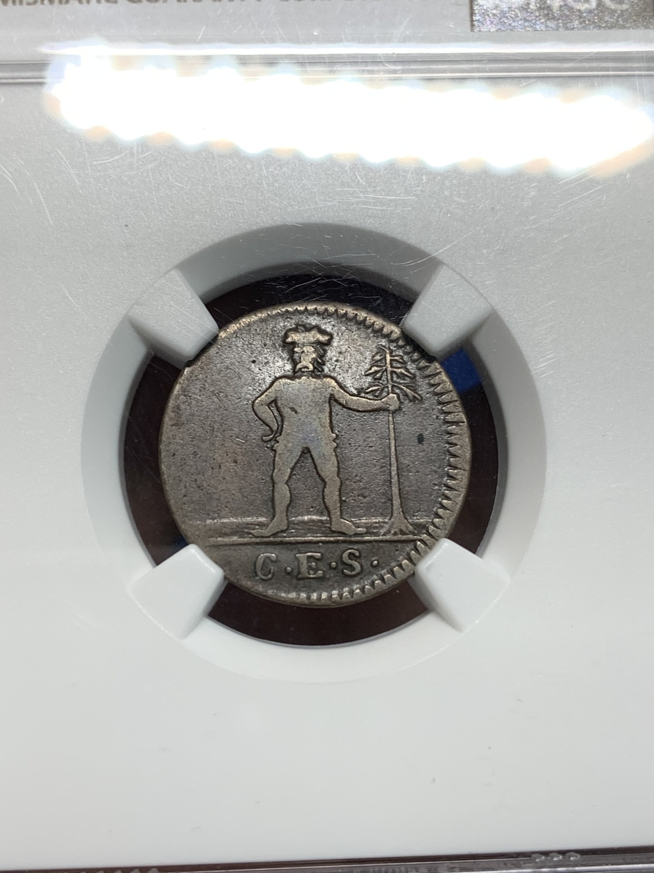 《竞宝斋》第242场-周日，周一 新年开场 (全场包邮) NGC VF30BN 德国1780年布伦瑞克1P小野人铜币 冠军分仅此一枚