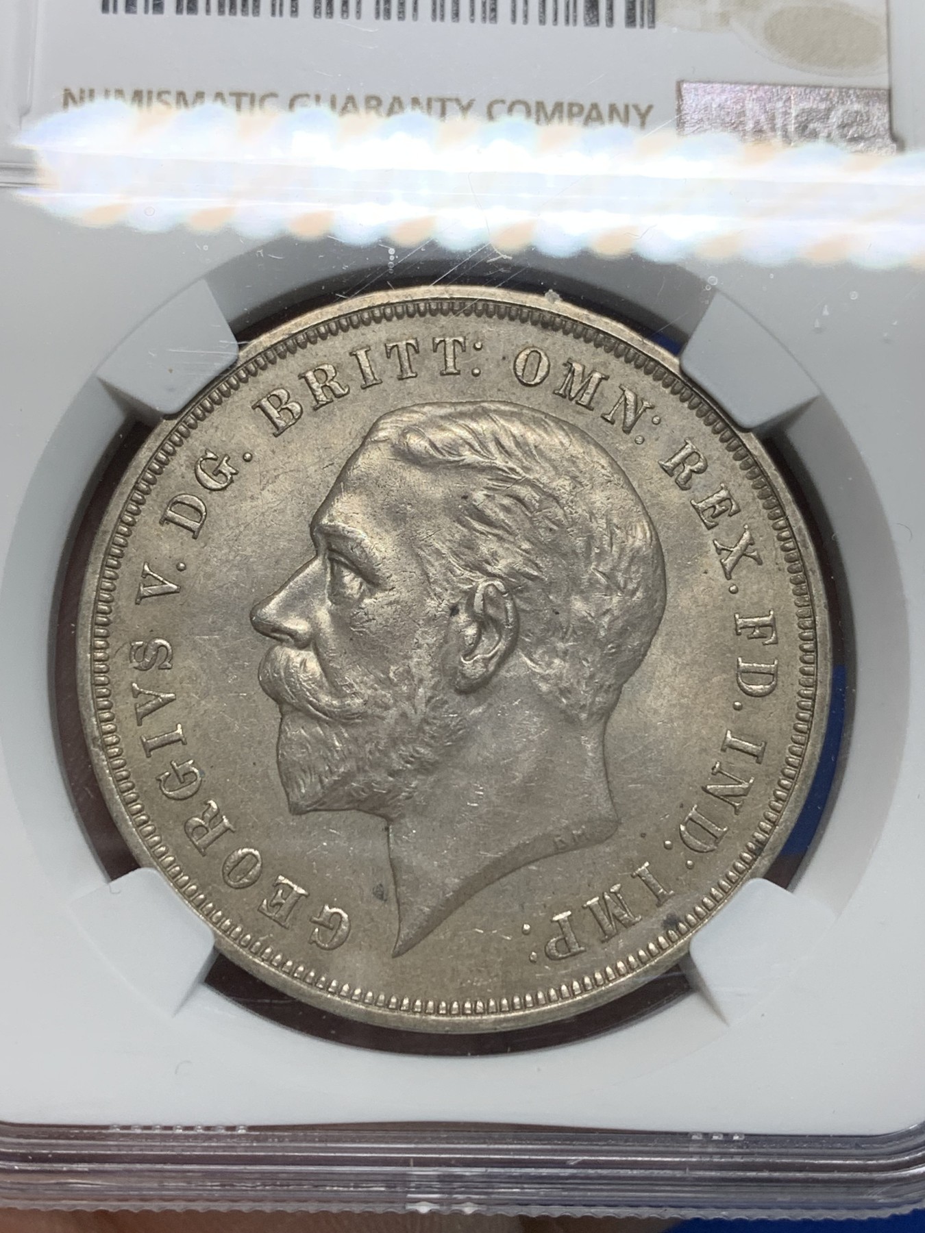 《竞宝斋》第242场-周日，周一 新年开场 (全场包邮) NGC MS63 英国 1935年 乔治五世木马剑1克朗银币