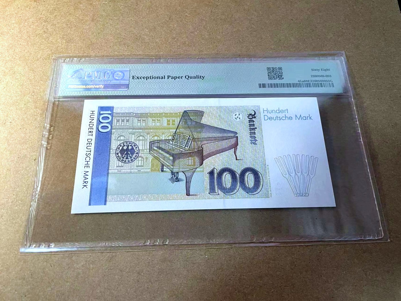【Blue Auction】✨世界纸币精拍第437期【精】 【初版AA冠 66尾】德国 1989年100马克 克拉拉 PMG68EPQ 超高分