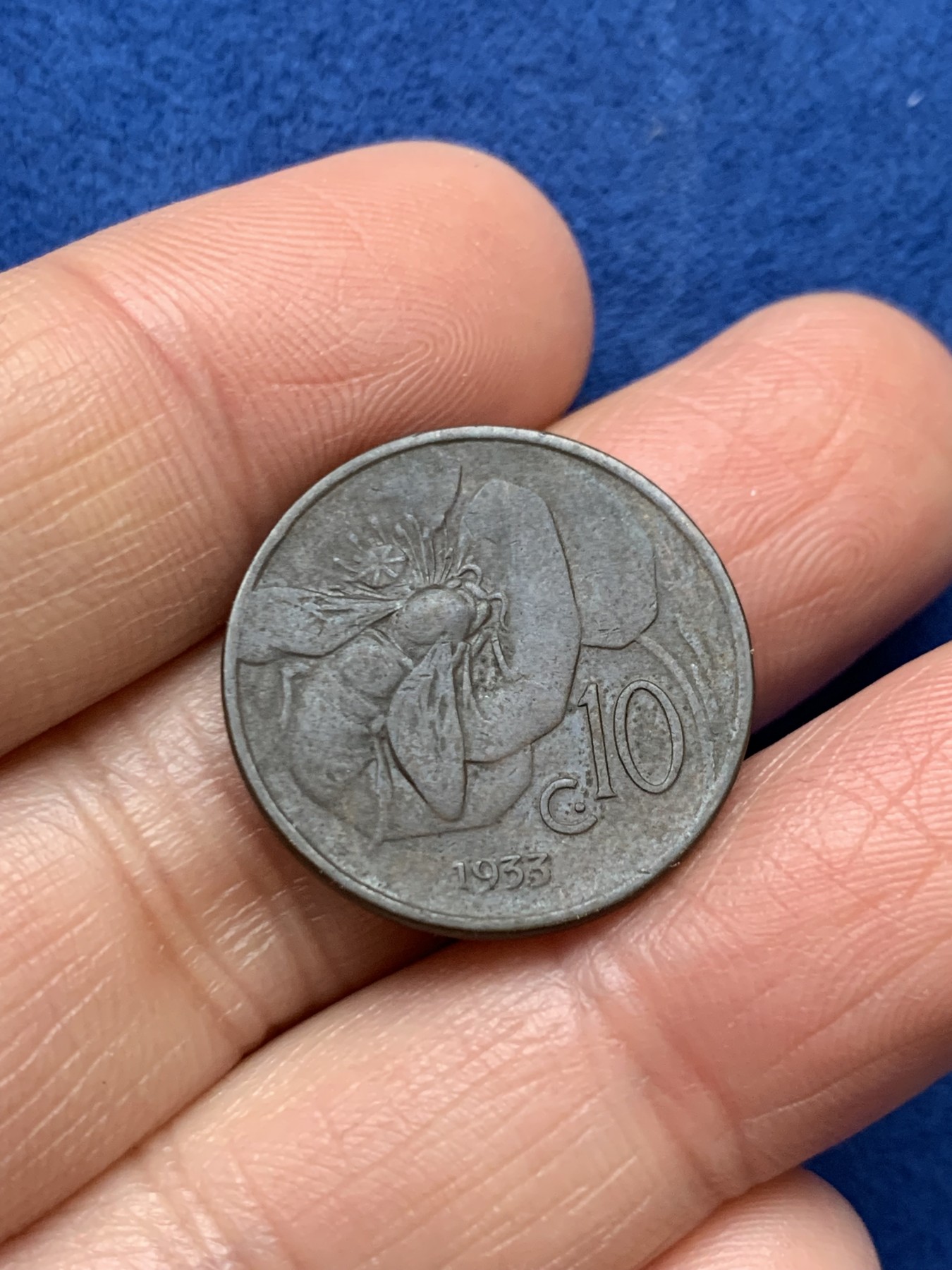 《竞宝斋》第242场-周日，周一 新年开场 (全场包邮) 1933年意大利王国10分蜜蜂铜币