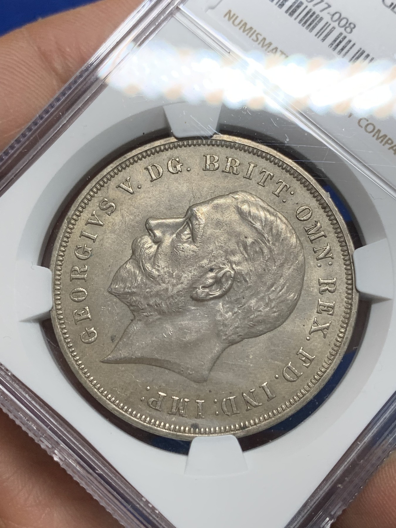 《竞宝斋》第242场-周日，周一 新年开场 (全场包邮) NGC MS63 英国 1935年 乔治五世木马剑1克朗银币