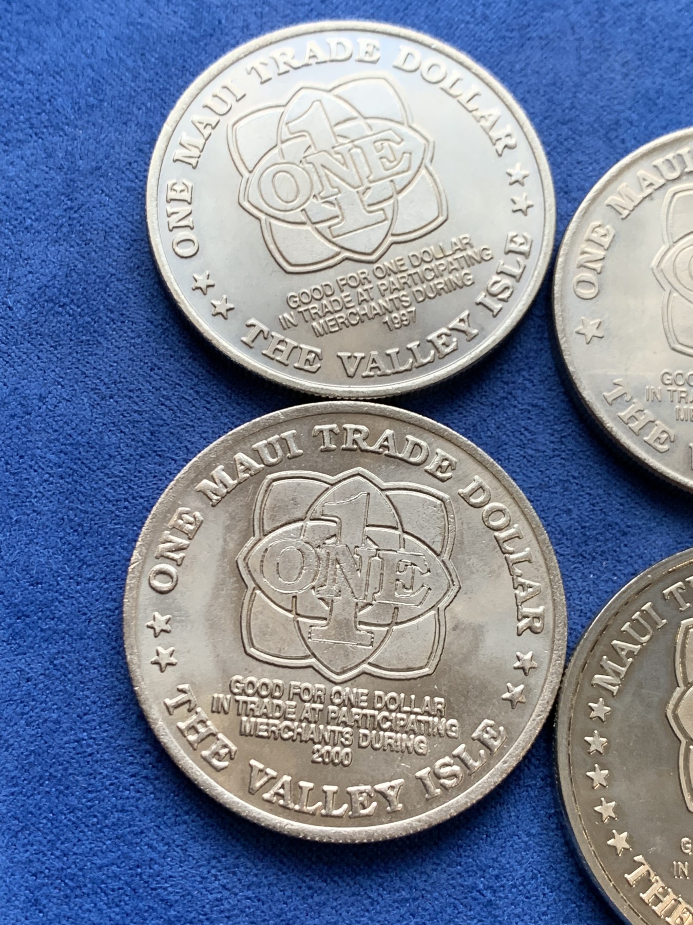 《竞宝斋》第242场-周日，周一 新年开场 (全场包邮) 4枚一组 美国夏威夷州贸易币