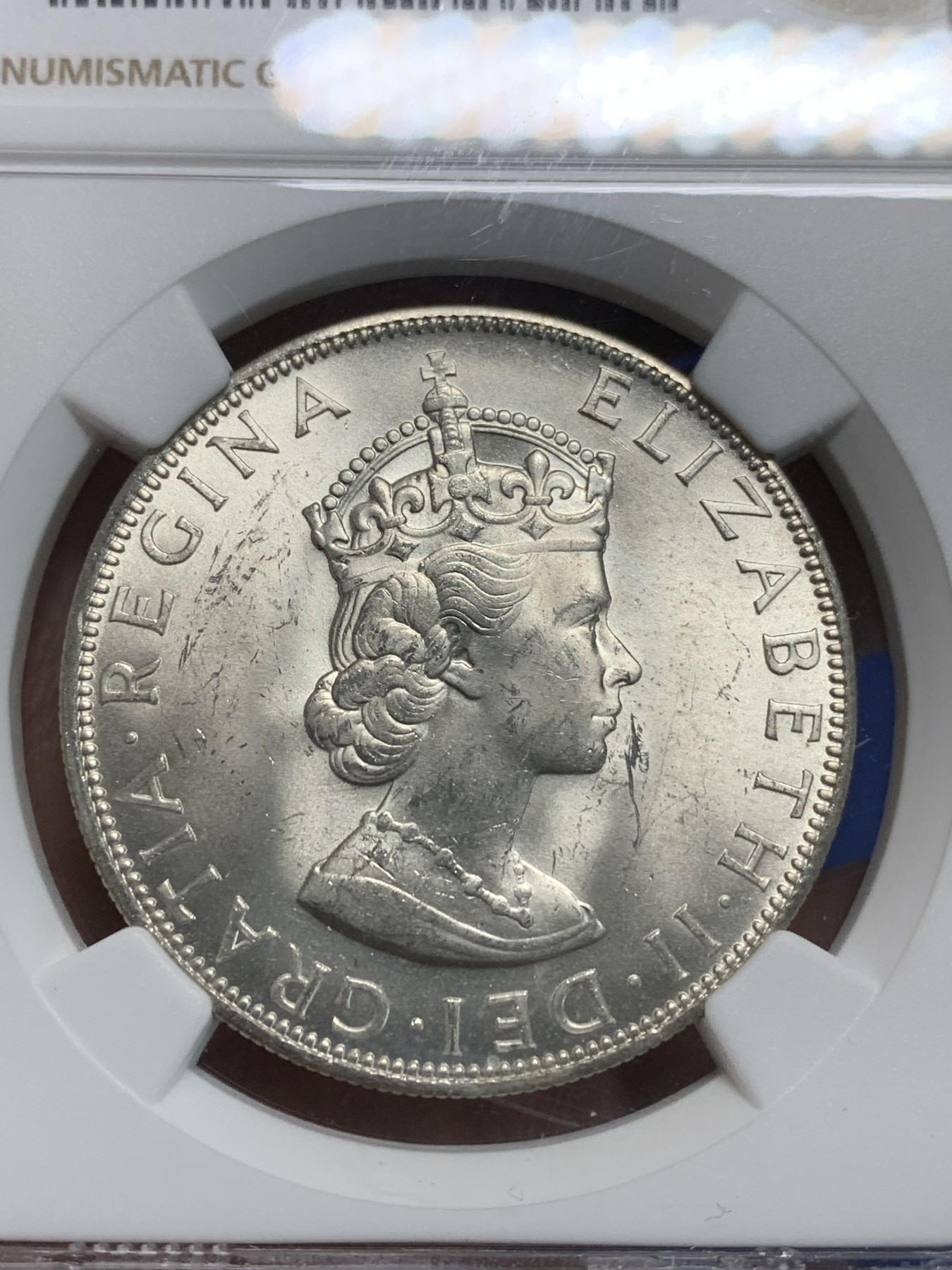 《竞宝斋》第242场-周日，周一 新年开场 (全场包邮) NGC-MS63 英属百慕大1964年伊丽莎白二世青年头像克朗银币 经典女王头像