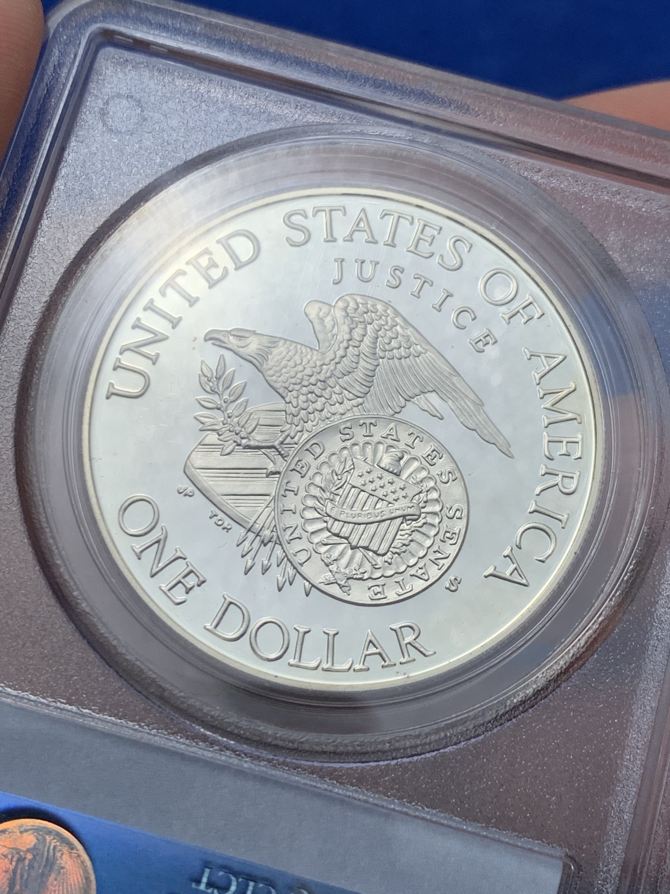 《竞宝斋》第242场-周日，周一 新年开场 (全场包邮) PCGS PR69DCAM 美国1998罗比特肯尼迪司法部长纪念精制银币 肯尼迪总统的弟弟 第一个被刺杀的总统候选人