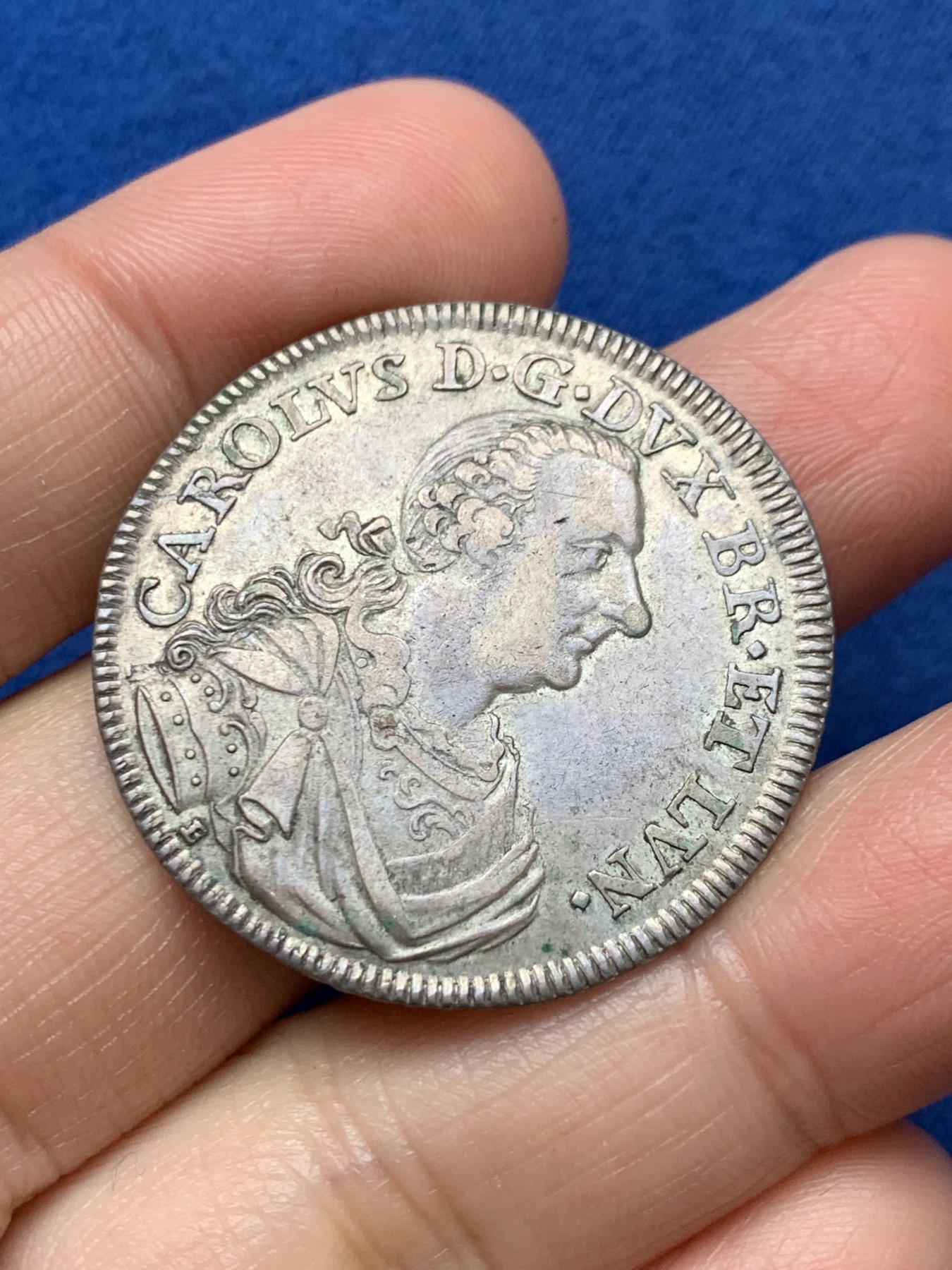 《竞宝斋》第242场-周日，周一 新年开场 (全场包邮) 德国布伦瑞克（不伦瑞克）2/3小马泰勒银币，飞马泰勒设计精美，包浆醇厚，AU有分状态。