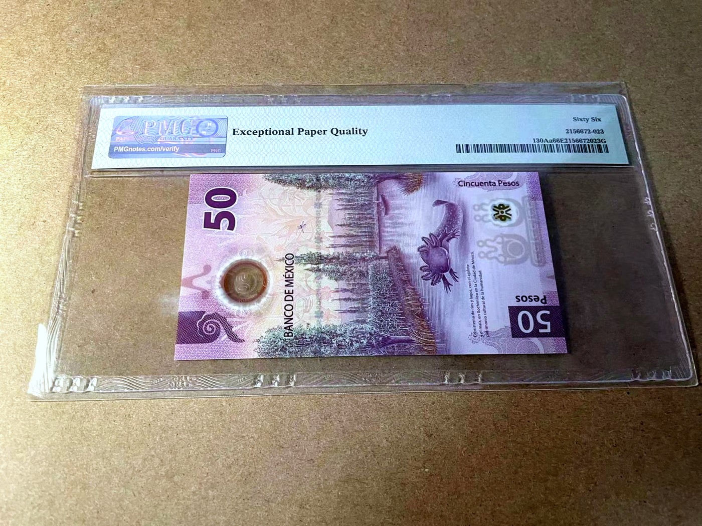 【Blue Auction】✨世界纸币精拍第437期【精】 【AA冠 无47 获奖钞】墨西哥 2021年50比索 PMG66EPQ  