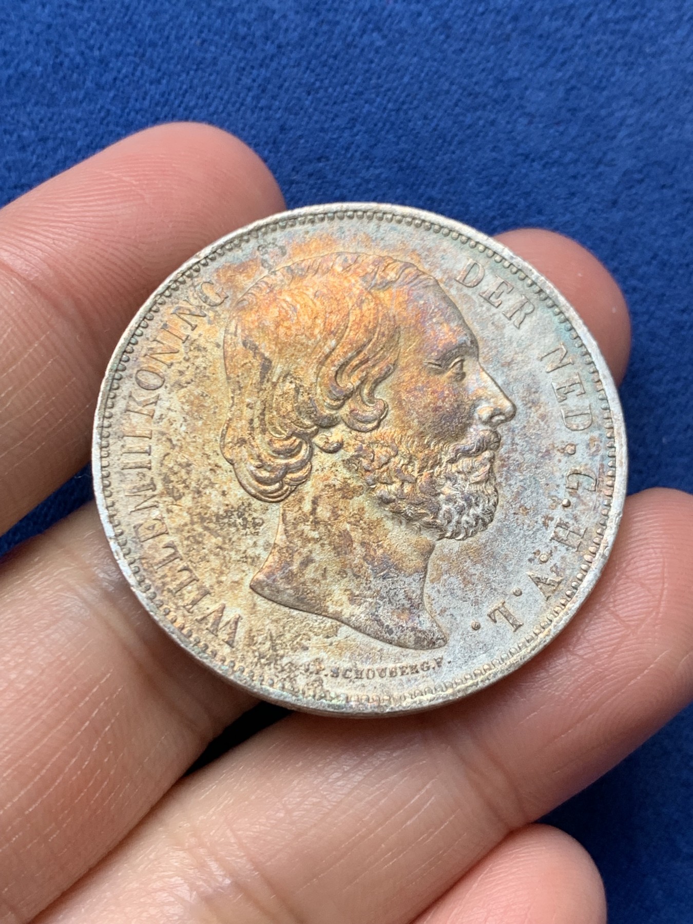 《竞宝斋》第242场-周日，周一 新年开场 (全场包邮) 荷兰1874年威廉三世2.5盾大银币 945银 细节不错