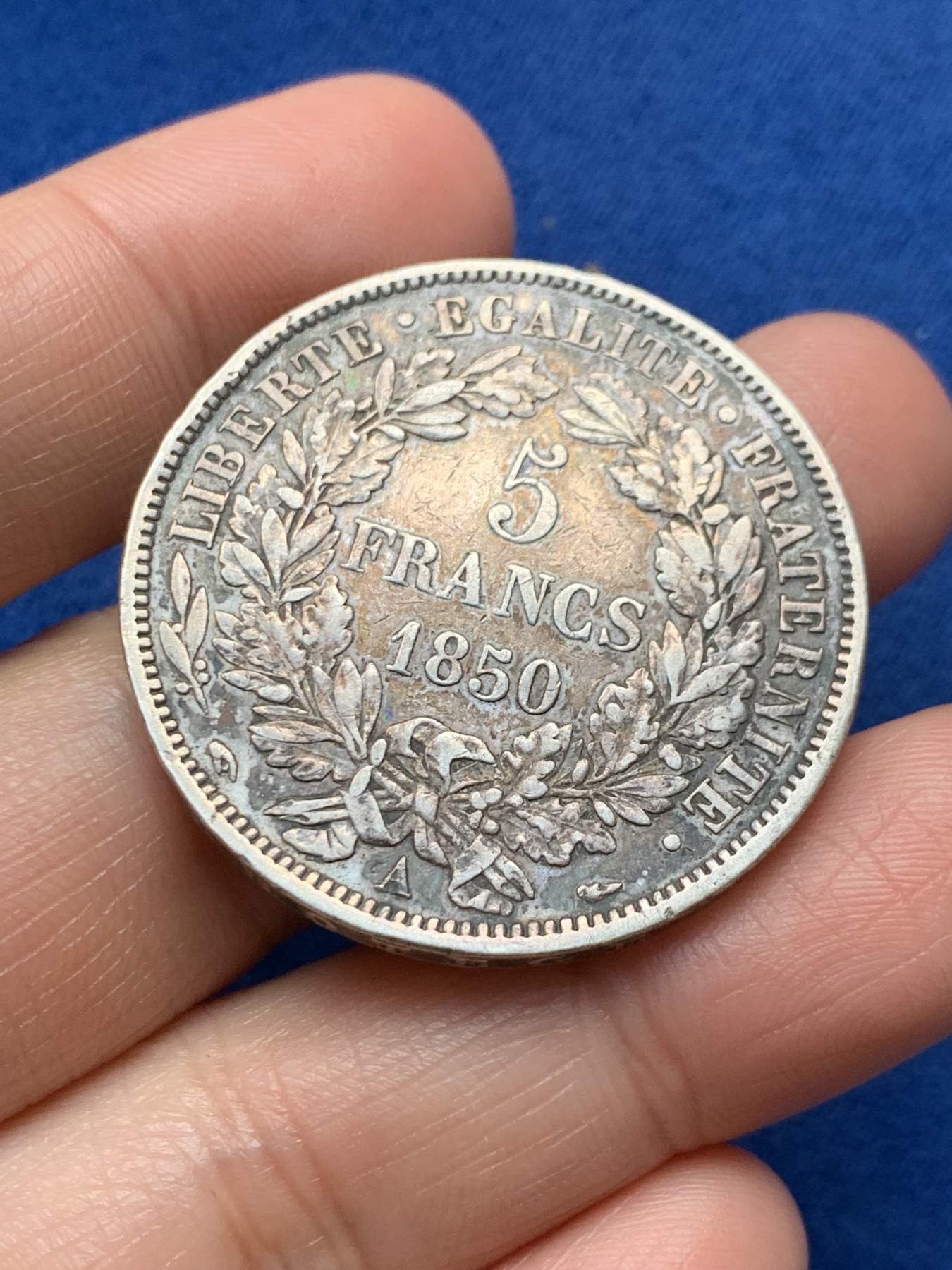 《竞宝斋》第242场-周日，周一 新年开场 (全场包邮) 法国1850年谷物女神5法郎银币