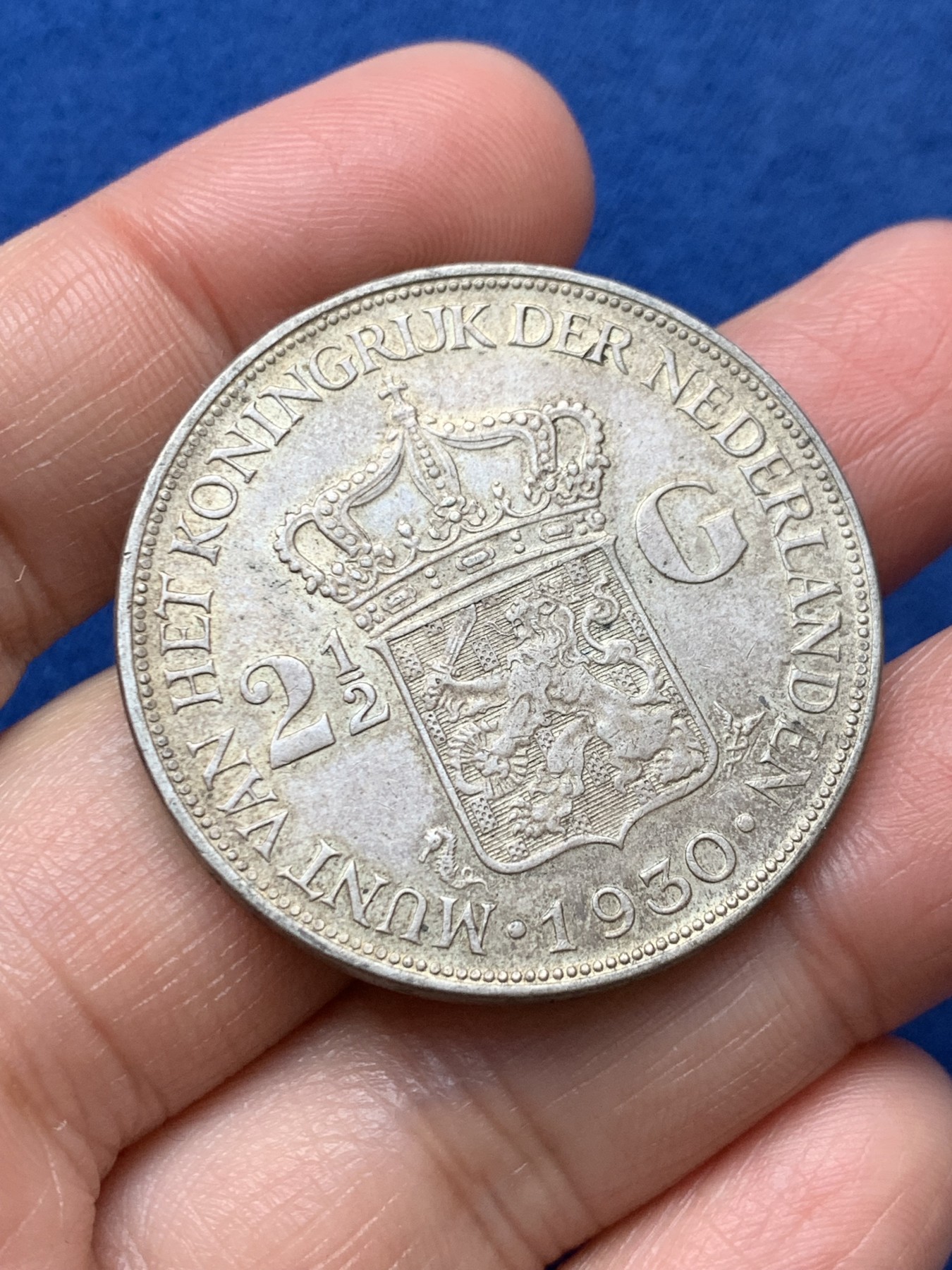 《竞宝斋》第242场-周日，周一 新年开场 (全场包邮) 荷兰1930年威廉明娜2.5盾大银币