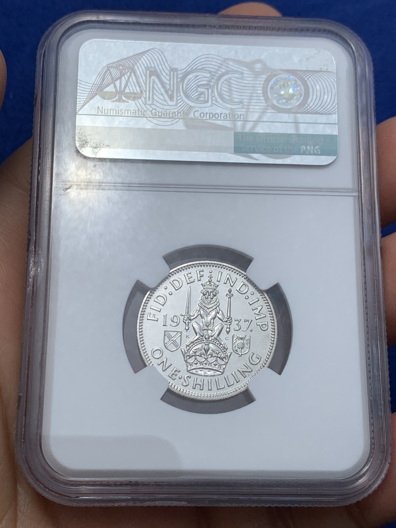 《竞宝斋》第242场-周日，周一 新年开场 (全场包邮) NGC PF65 英国1937年乔治六世精制1先令银币