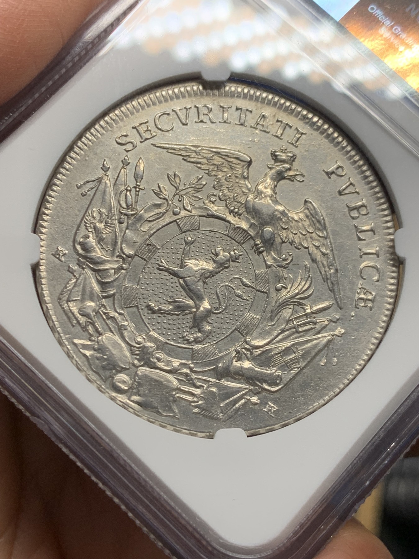 《竞宝斋》第242场-周日，周一 新年开场 (全场包邮) NGC AU 德国 1765 勃兰登堡-安斯巴赫侯爵领地  亚历山大 泰勒大银币 稀见品种