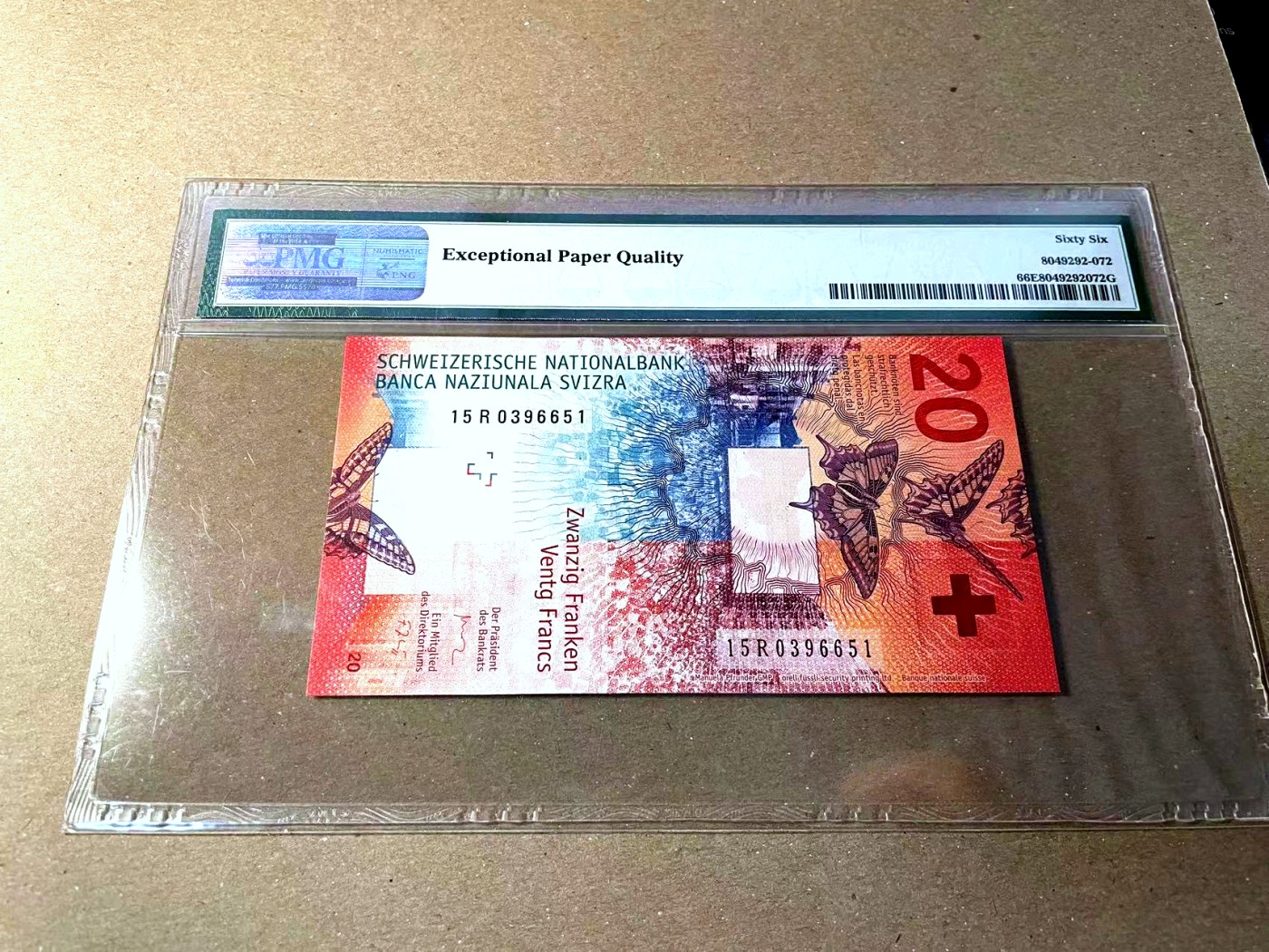 【Blue Auction】✨世界纸币精拍第437期【精】 【无47】瑞士 2017年20法郎 PMG66EPQ 
