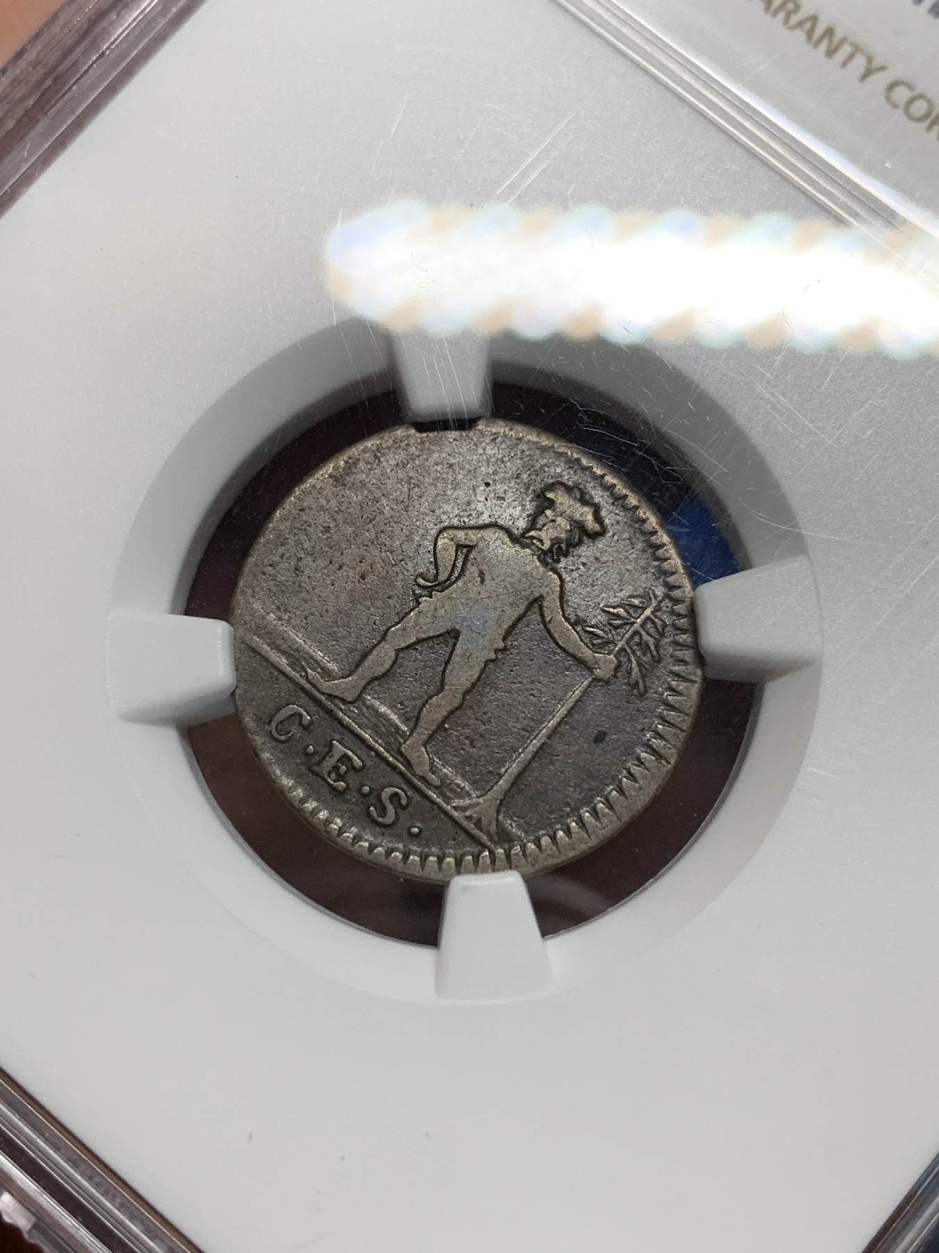 《竞宝斋》第242场-周日，周一 新年开场 (全场包邮) NGC VF30BN 德国1780年布伦瑞克1P小野人铜币 冠军分仅此一枚