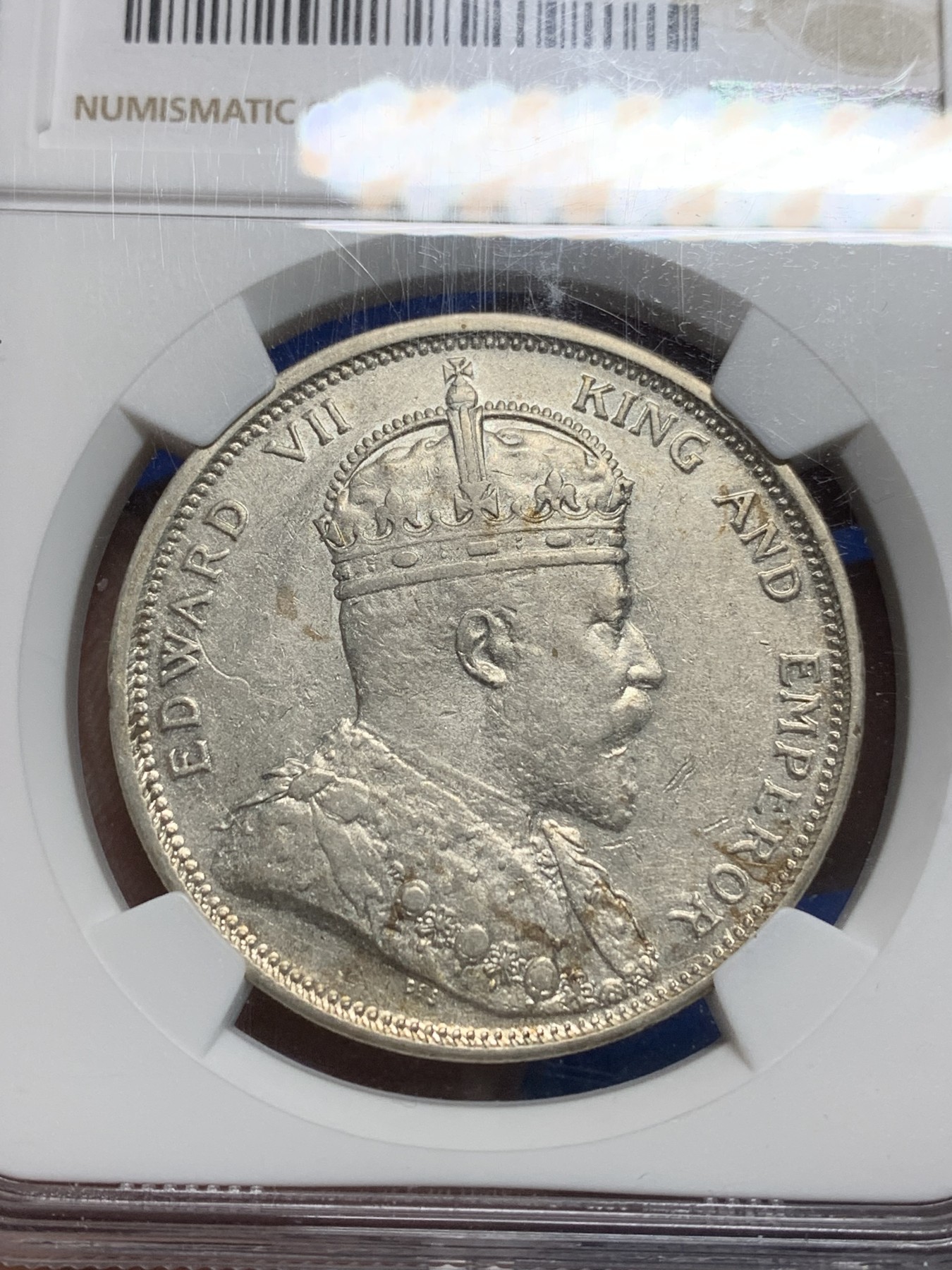 《竞宝斋》第242场-周日，周一 新年开场 (全场包邮) NGC AU55 1904年英属海峡爱七壹圆大银币 低评 早期大样