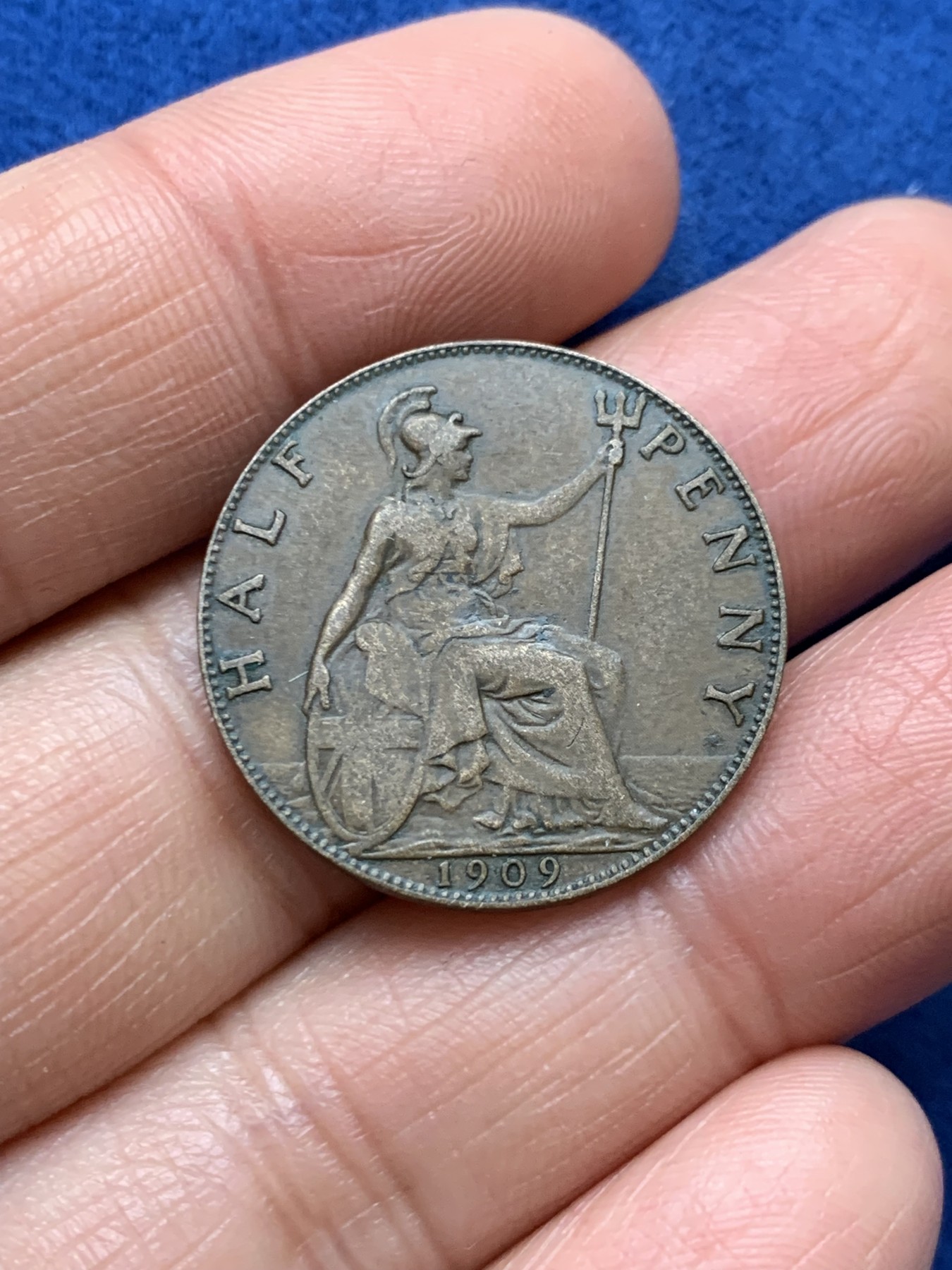 《竞宝斋》第242场-周日，周一 新年开场 (全场包邮) 1909年英国爱德华七世半便士铜币