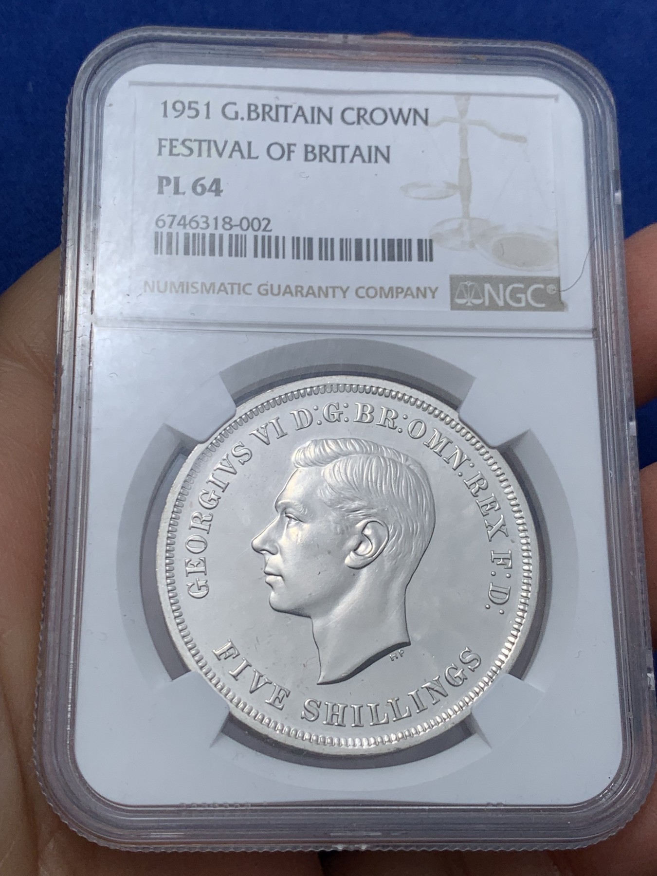 《竞宝斋》第242场-周日，周一 新年开场 (全场包邮) NGC PL64 英国1951年乔治六世克朗 最后的镍马剑