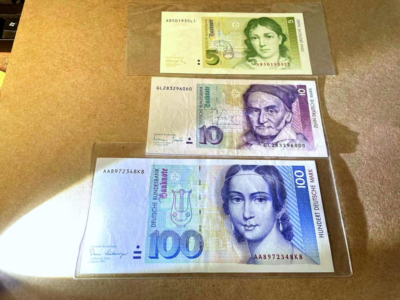 【Blue Auction】✨世界纸币精拍第437期【精】 【一组3张】德国 1991年5马克 UNC&德国 1993年10马克、1989年100马克 AA冠克拉拉 品相如图 