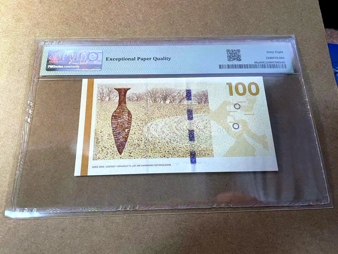 【Blue Auction】✨世界纸币精拍第437期【精】 【A0冠46小号】丹麦 2009年100克朗 PMG68EPQ 超高分