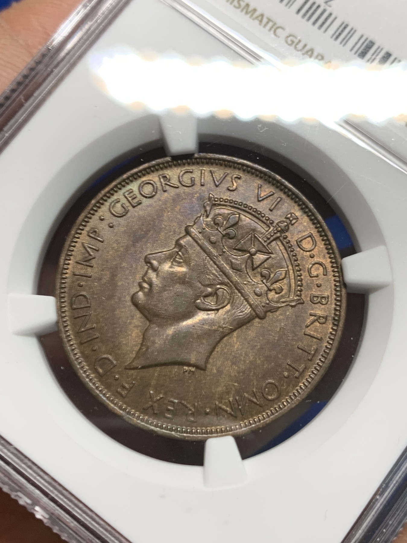 《竞宝斋》第242场-周日，周一 新年开场 (全场包邮) NGC MS64BN 1947年英属泽西岛乔六1/12先令铜币 亚军分