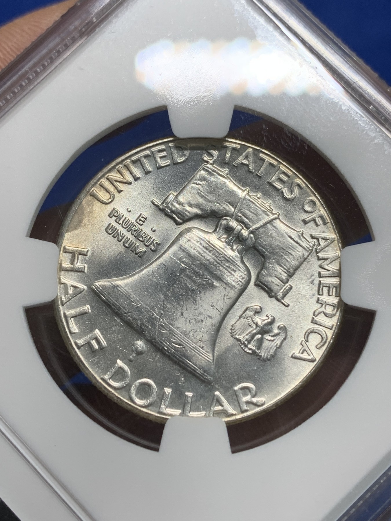 《竞宝斋》第242场-周日，周一 新年开场 (全场包邮) NGC MS63 美国1963年华盛顿大笨钟50分银币 高银版