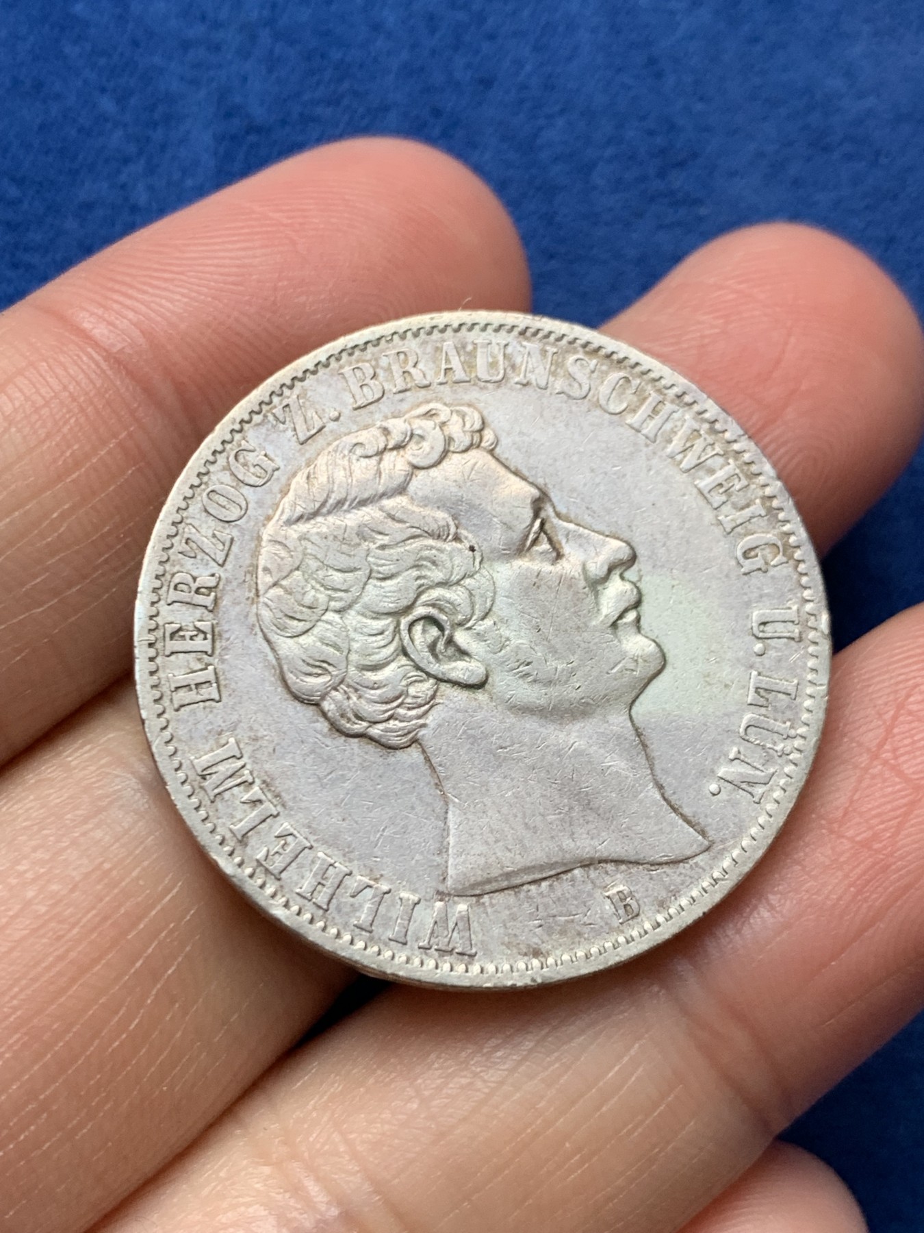 《竞宝斋》第242场-周日，周一 新年开场 (全场包邮) 德国1865年布伦瑞克1泰勒银币