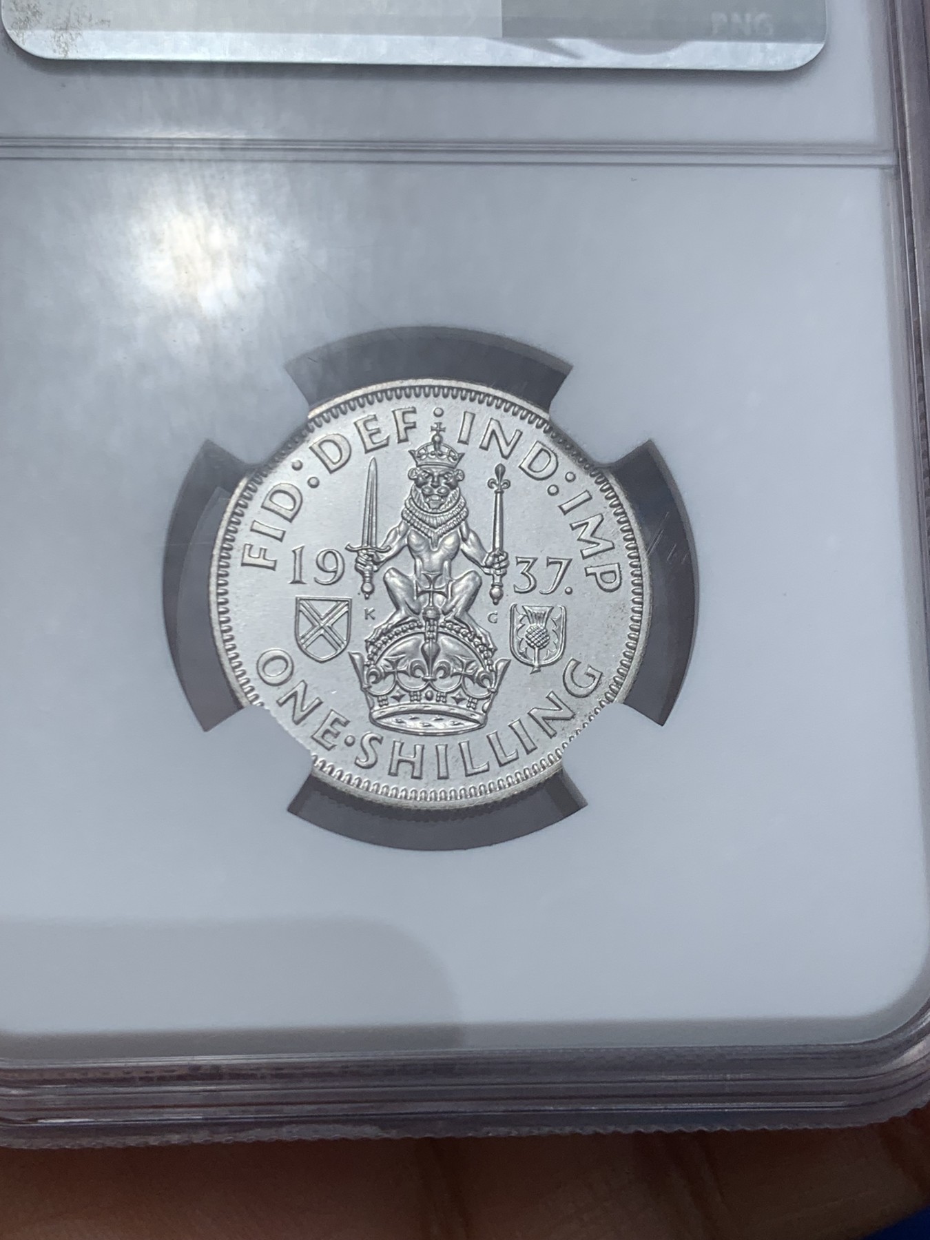 《竞宝斋》第242场-周日，周一 新年开场 (全场包邮) NGC PF65 英国1937年乔治六世精制1先令银币