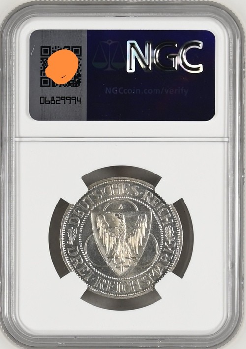 🎉🎊乐享宝藏💎💰~20240317专场 德国3马克银币~莱茵解放 NGS MS61 【面值】3马克 【尺寸】30mm 【材质】银 【重量】15g 【成色】50%