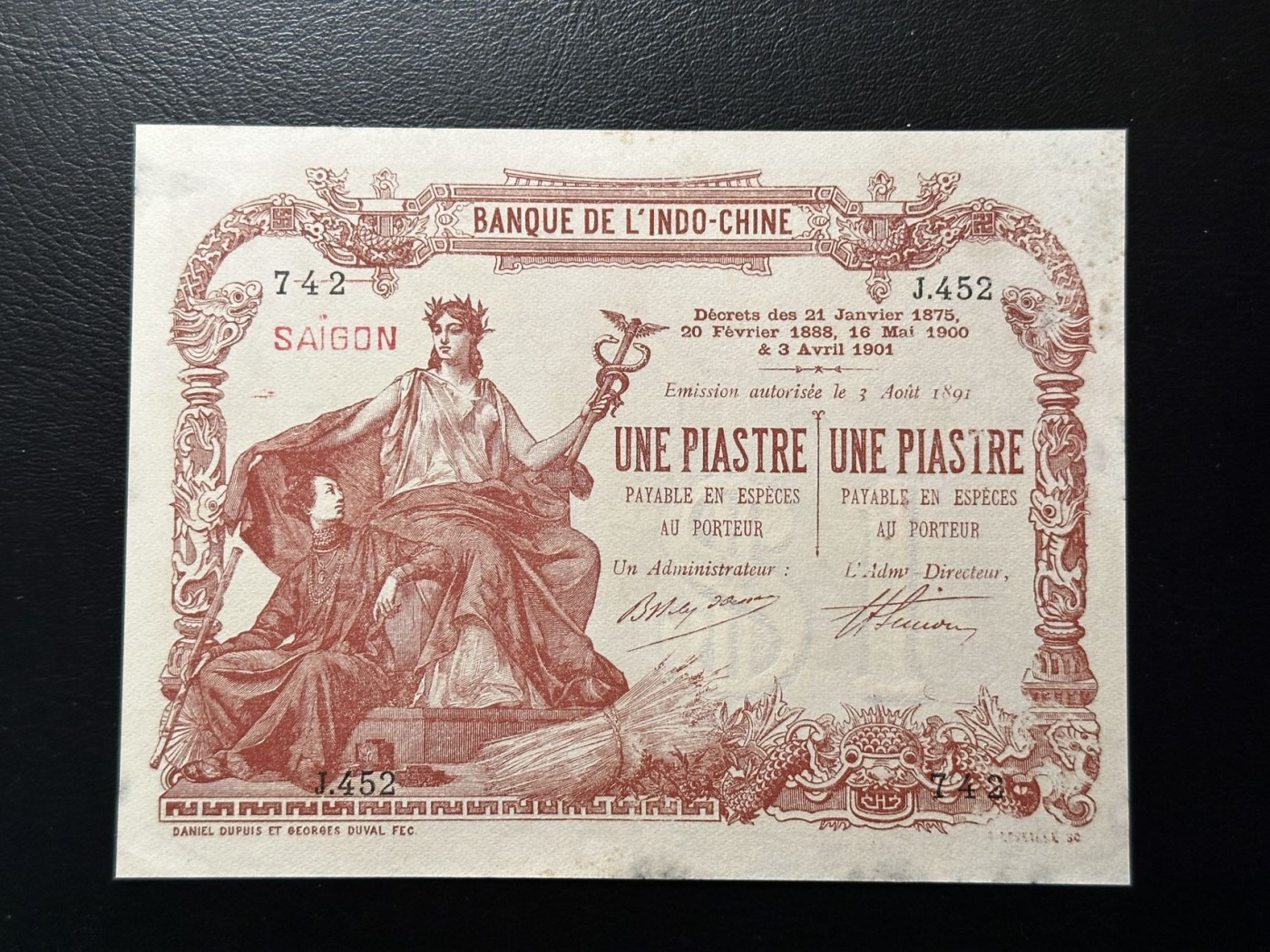 第三十六场！（本期有pmg记录仅两枚的顶级高货） 珍品！东方汇理银行1$！1901！西贡版！大珍品种！大珍惜品种品相请自行定义（边角有瑕）