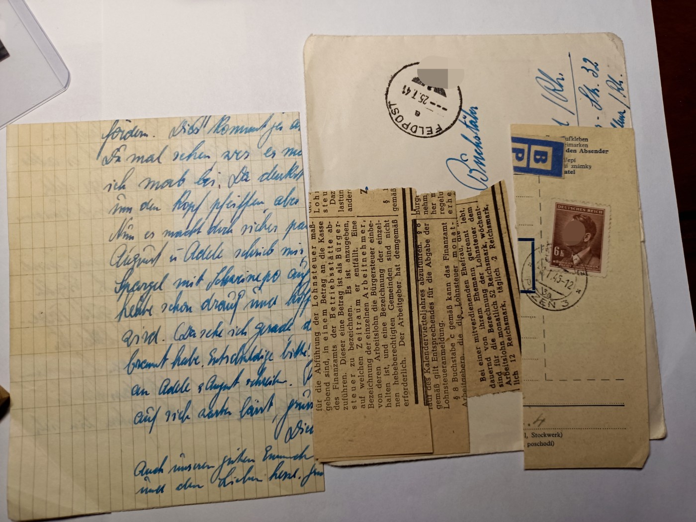 阿娜斯塔西亚军事题材拍卖第五期 Third Reich1940原品信件，带邮票手写信等