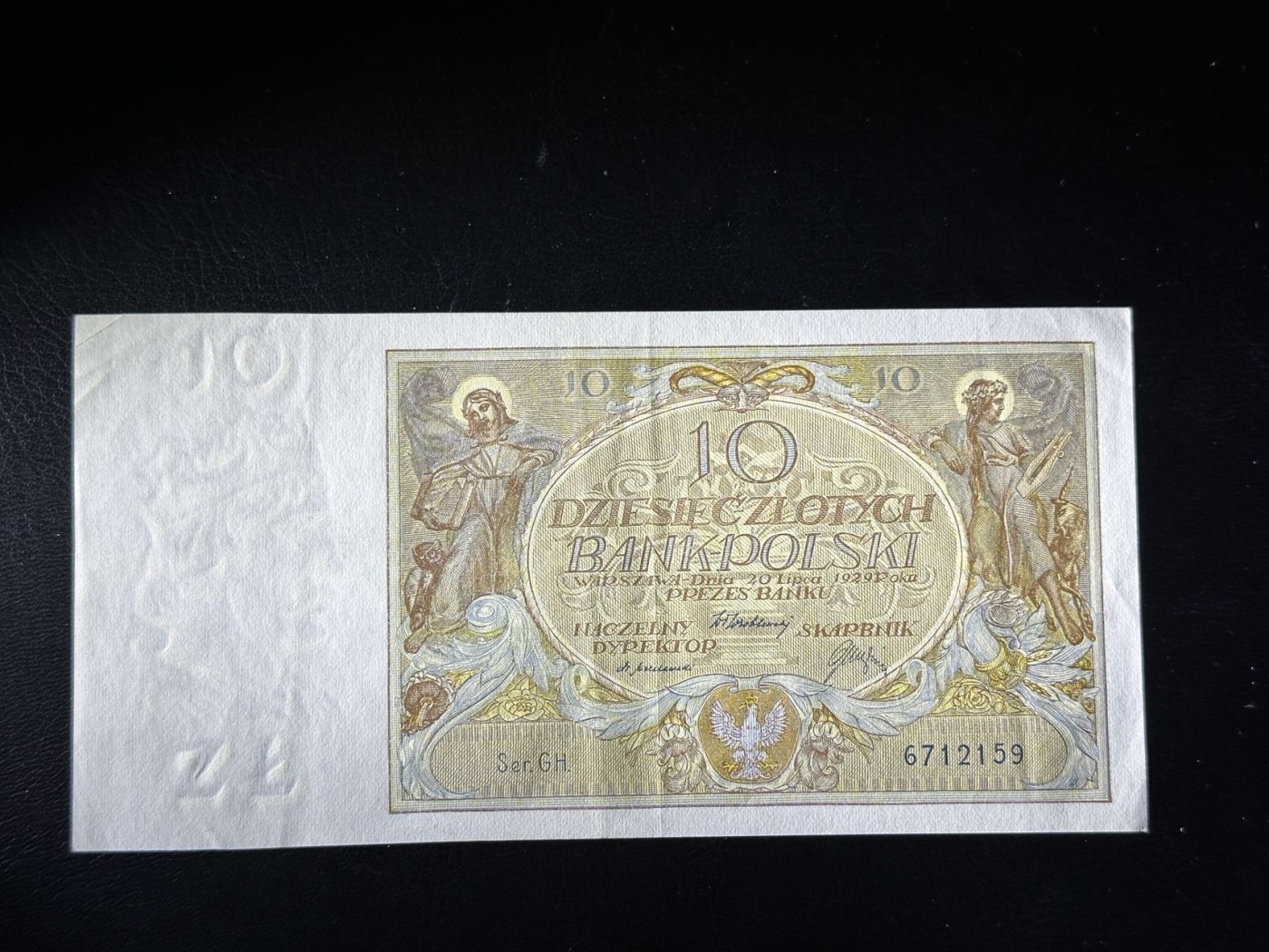 第三十六场！（本期有pmg记录仅两枚的顶级高货） 波兰1929年10兹罗提，品相au，近百年前的纸币！设计风格独特