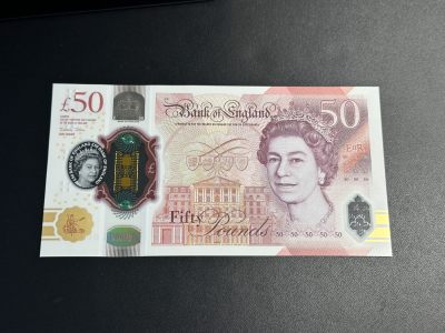 《外钞收藏家》第三百四十二期 - 最新版英国50镑 塑料钞 AA冠 无47 全新UNC 尾8