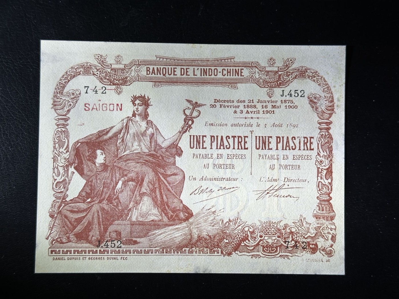 第三十六场！（本期有pmg记录仅两枚的顶级高货） 珍品！东方汇理银行1$！1901！西贡版！大珍品种！大珍惜品种品相请自行定义（边角有瑕）