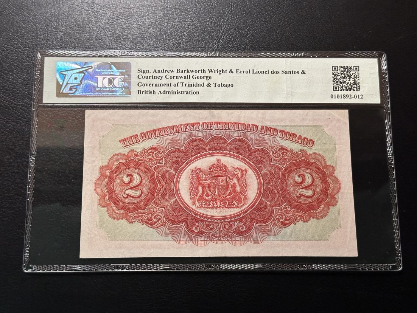 第三十六场！（本期有pmg记录仅两枚的顶级高货） 特立尼达和多巴哥早期2$，很稀有的品种！TQG55分！可以参考30的价格！