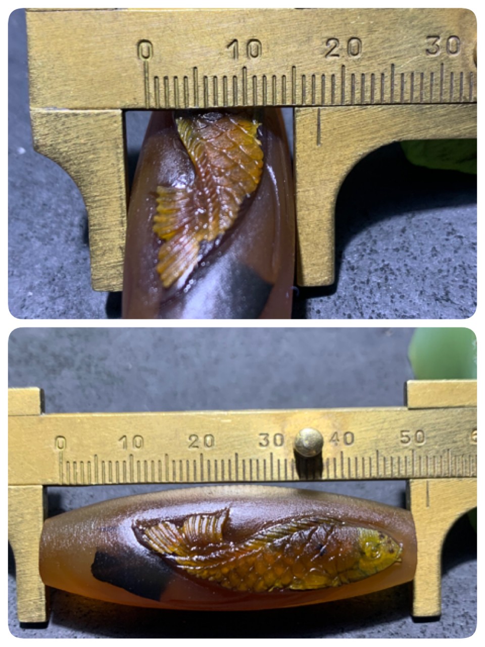 精美亚光巴西玛瑙手工俏色巧雕鲤鱼出水吊坠（把件）一个