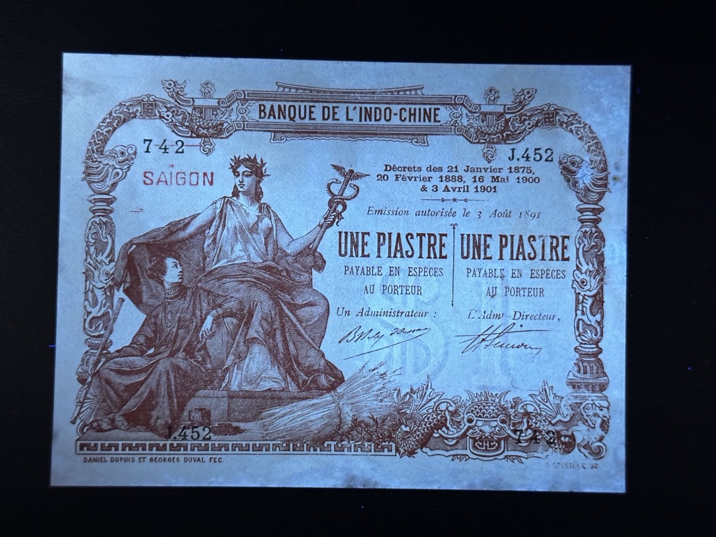 第三十六场！（本期有pmg记录仅两枚的顶级高货） 珍品！东方汇理银行1$！1901！西贡版！大珍品种！大珍惜品种品相请自行定义（边角有瑕）