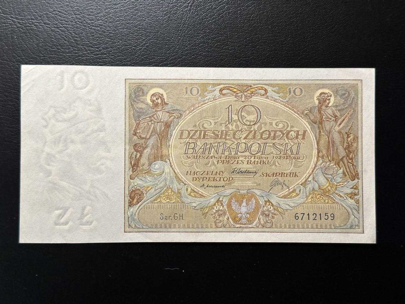 第三十六场！（本期有pmg记录仅两枚的顶级高货） 波兰1929年10兹罗提，品相au，近百年前的纸币！设计风格独特