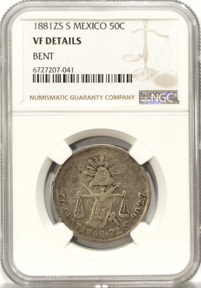 博洋堂世界钱币拍卖第140期（全场包邮） - NGC VF 墨西哥1881年ZS S版天平50分银币，少见天平鹰洋半圆