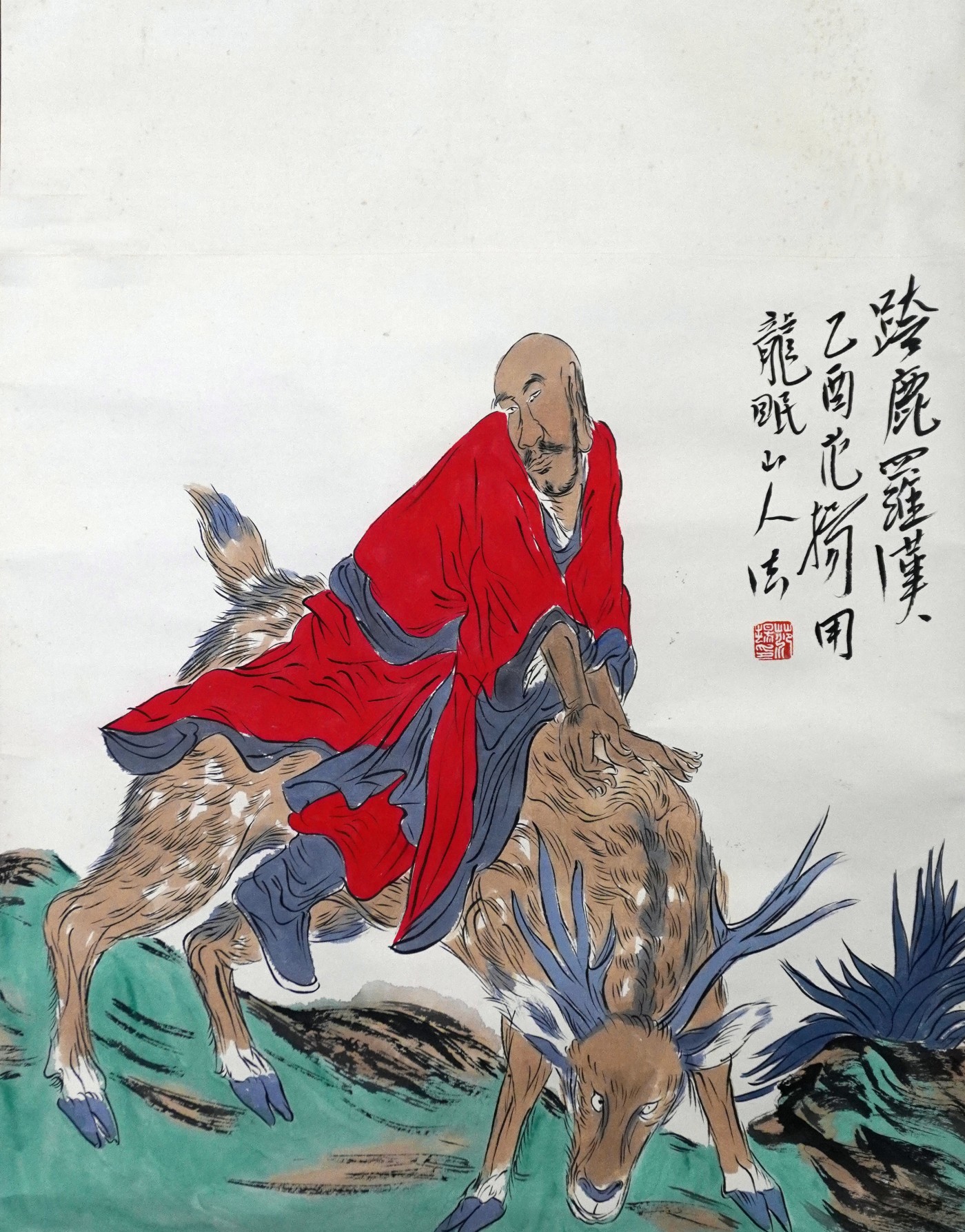 舒云轩知微见著文物局报备专场 范扬《跨鹿罗汉》尺幅：85*65