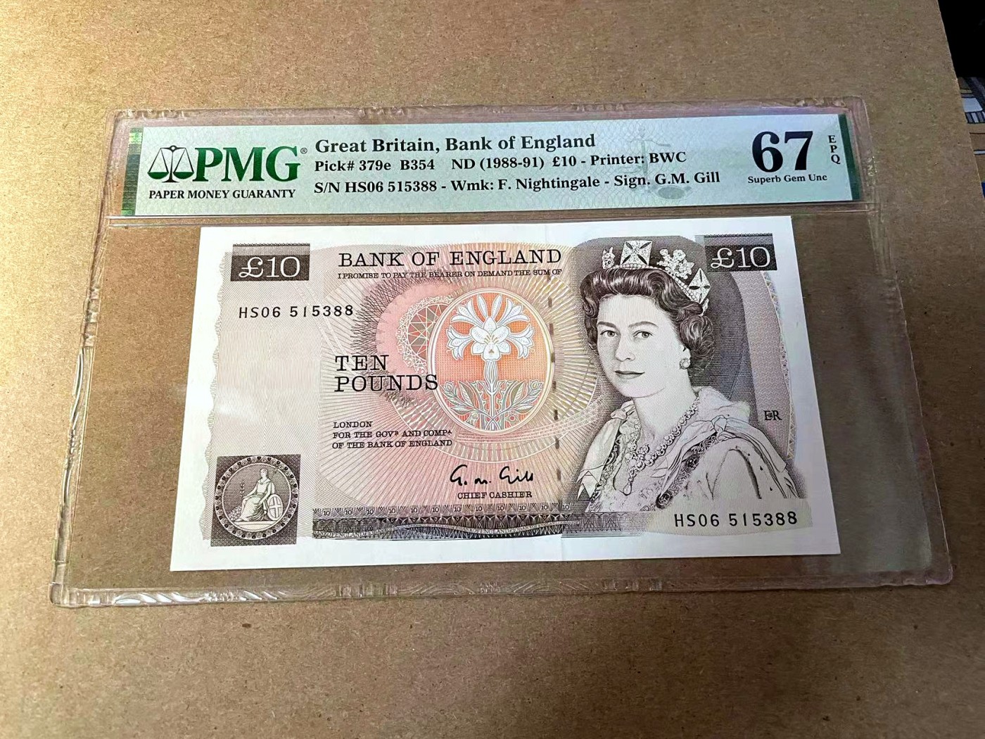 【Blue Auction】✨世界纸币精拍第438期【精】 【无47】英国 D序列1988-91年10镑 PMG67EPQ 