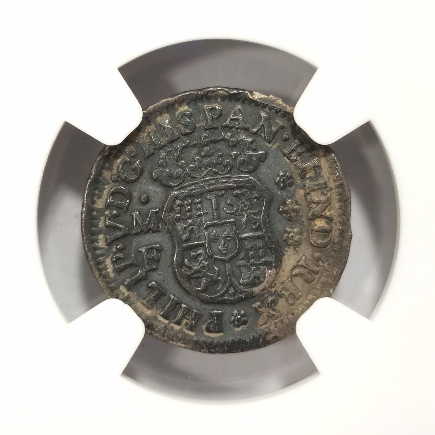 博洋堂世界钱币拍卖第066期（全场包邮） NGC XF 西属墨西哥1738年MO MF地球双柱1/2R，早期年份，细节不错