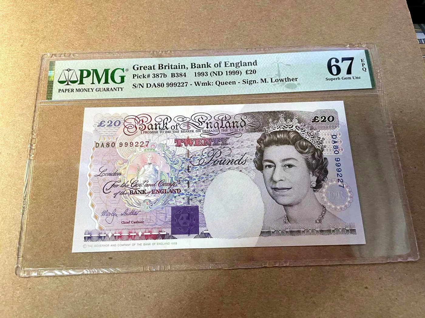 【Blue Auction】✨世界纸币精拍第438期【精】 英国 1999年20镑 PMG67EPQ 