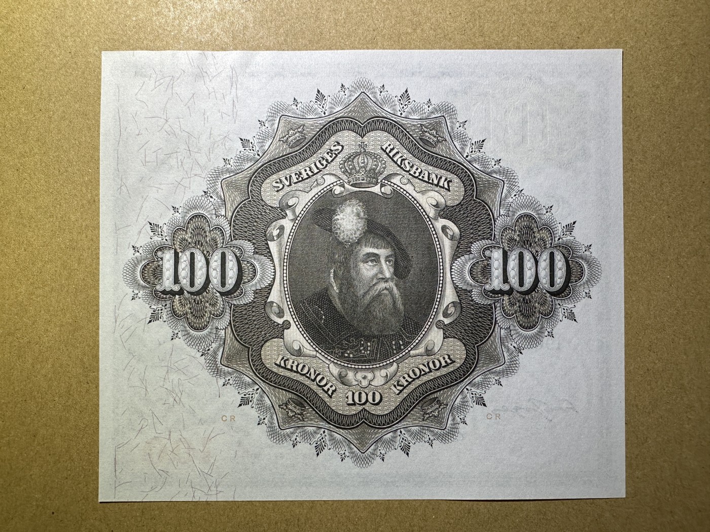 《张总收藏》139期-精品外币 瑞典100克朗 UNC 1961年版大方块
