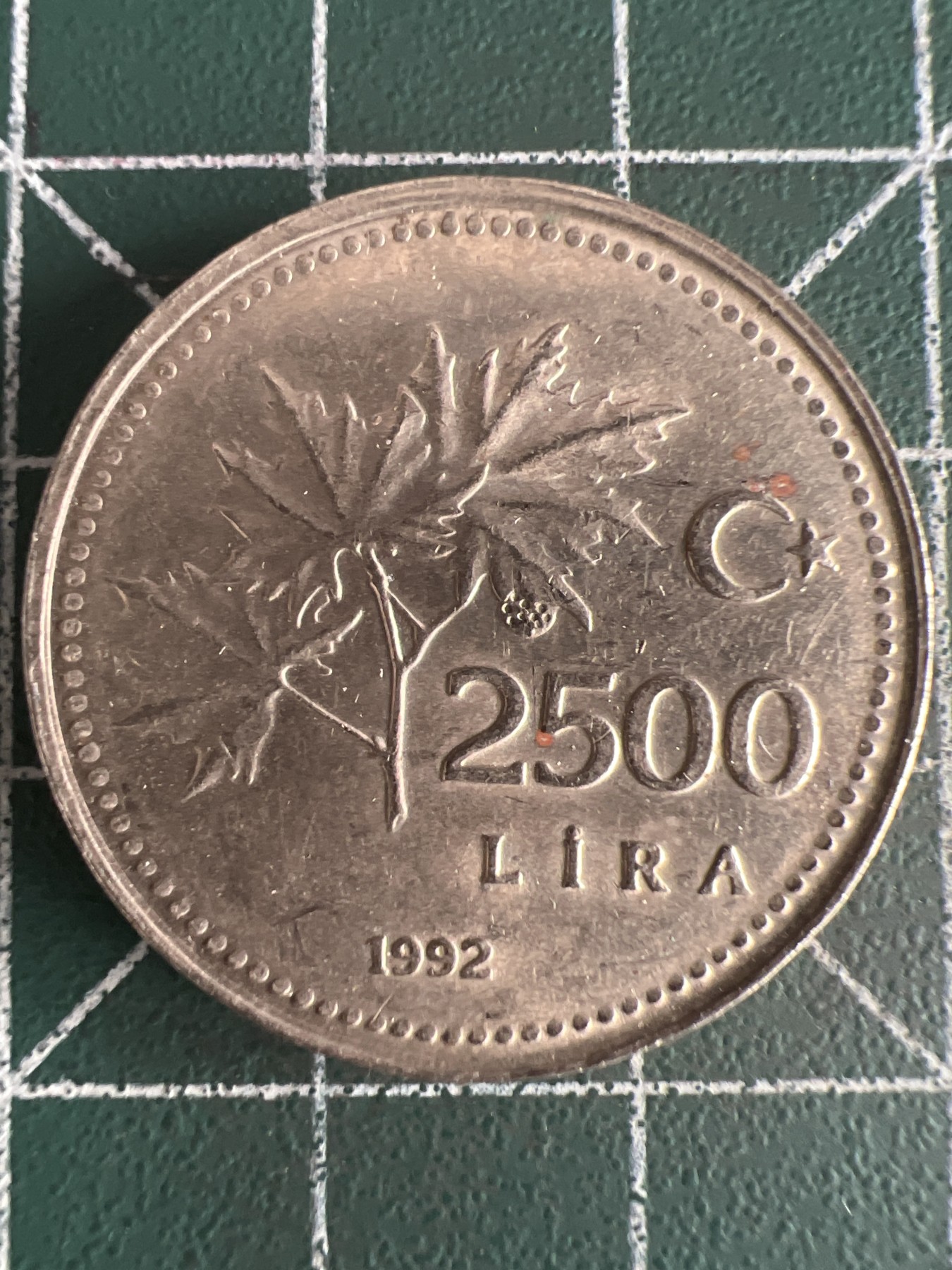 第591期 硬币专场 （无押金，捡漏，全场50包邮，偏远地区除外，接收代拍业务） 土耳其2500里拉 1992年