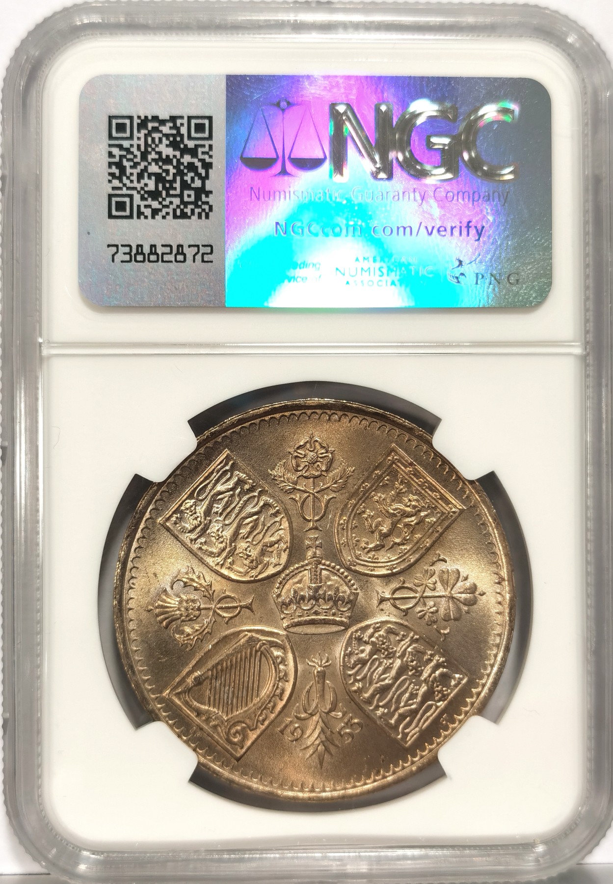 博洋堂世界钱币拍卖第066期（全场包邮） NGC MS64 英国1953年伊丽莎白二世登基纪念克朗
