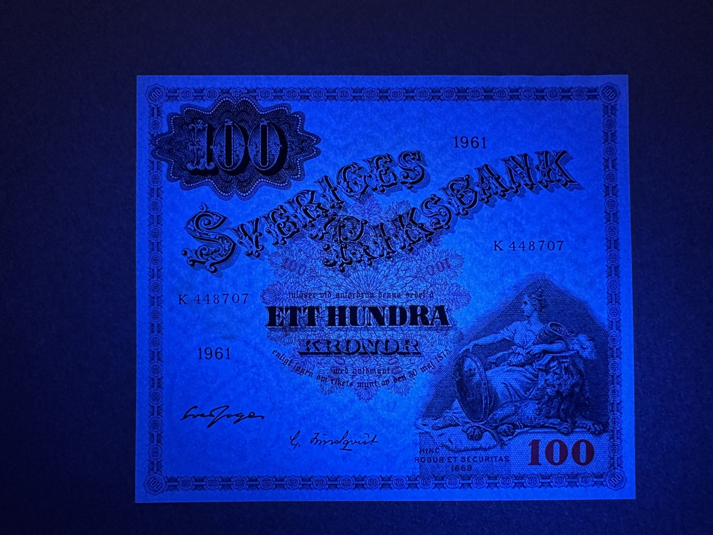 《张总收藏》139期-精品外币 瑞典100克朗 UNC 1961年版大方块
