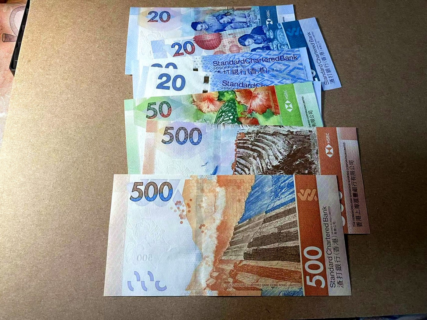 【Blue Auction】✨世界纸币精拍第438期【精】 【一组7张 均豹子号】香港 20-500元一组 全新UNC